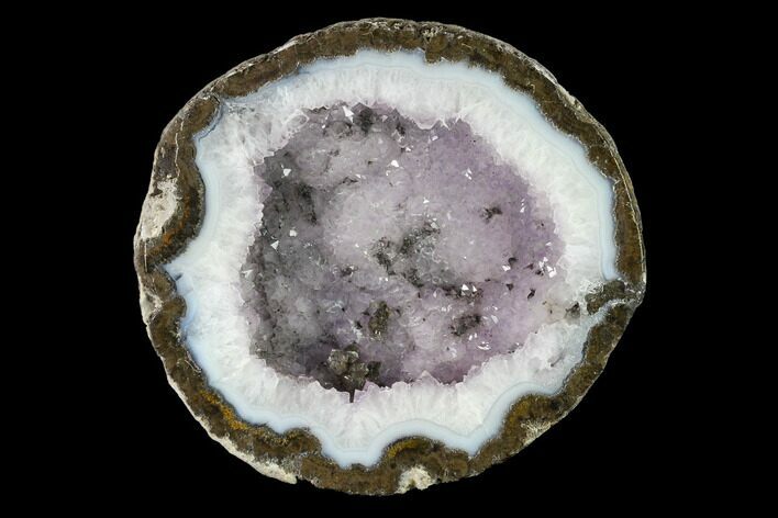 Las Choyas Coconut Geode Half with Amethyst & Agate - Mexico #145868